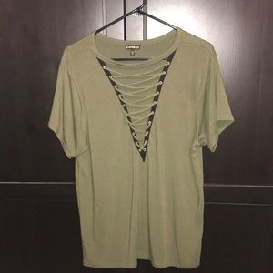 Express deep v neck t shirt